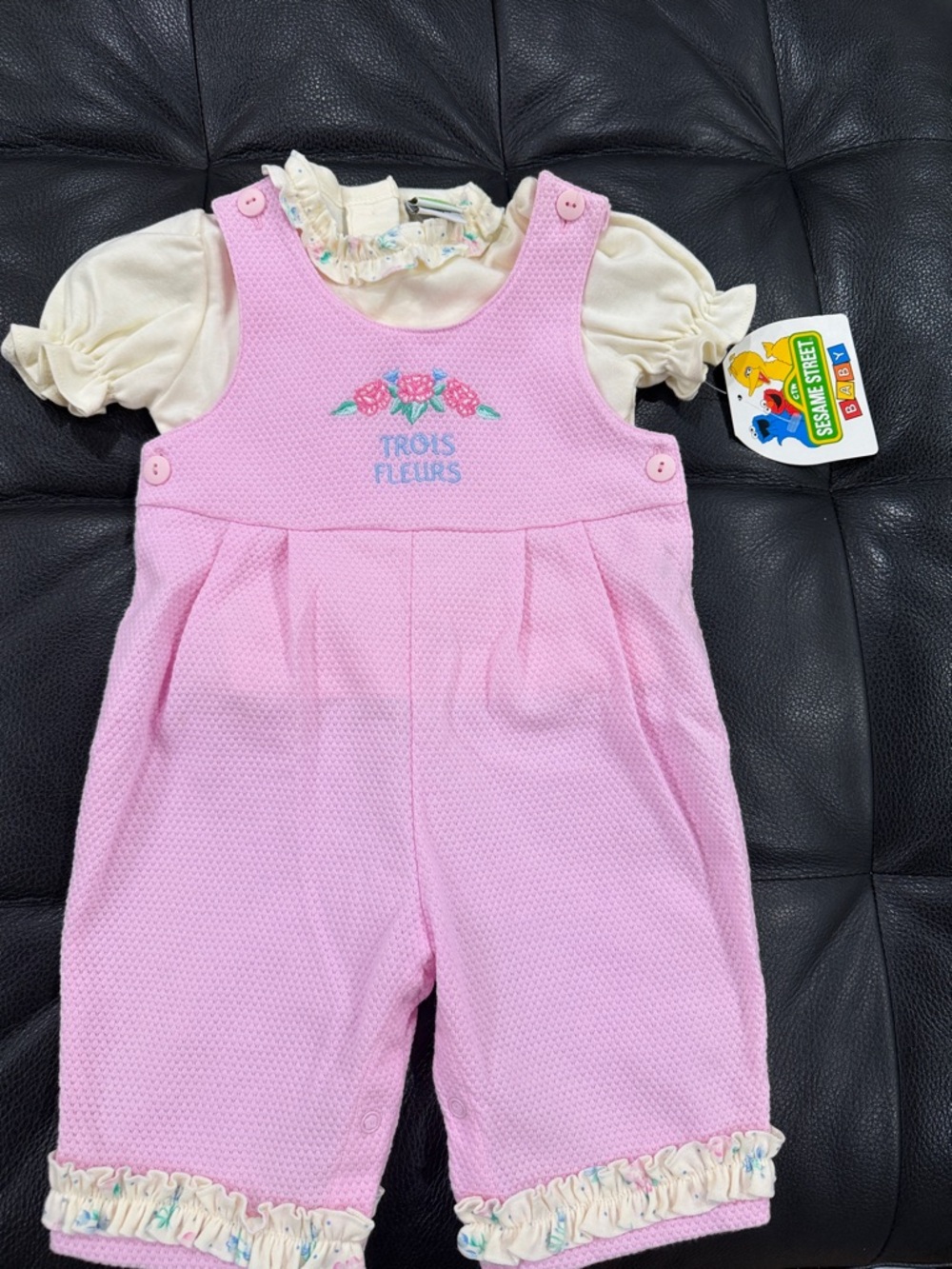 NWT vintage Sesame Street overalls and shirt set